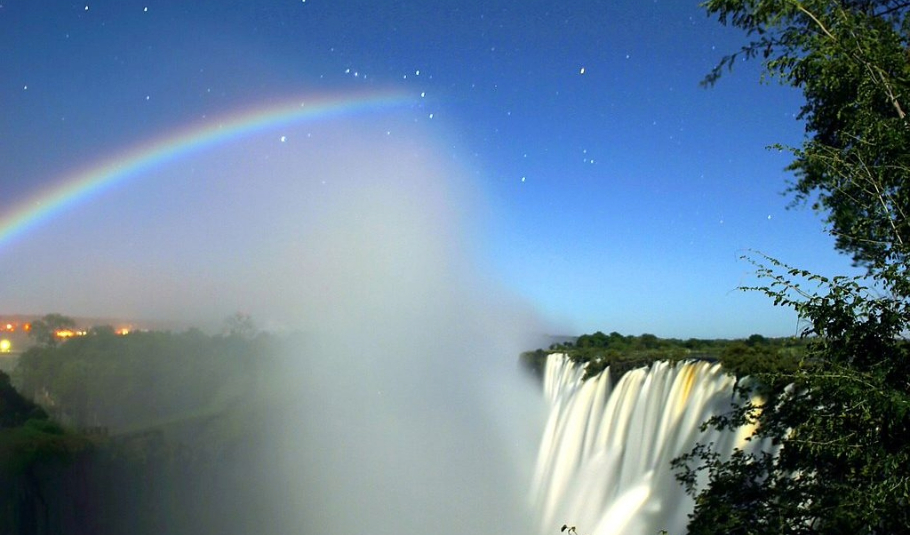Lunar Rainbow In Victoria Falls