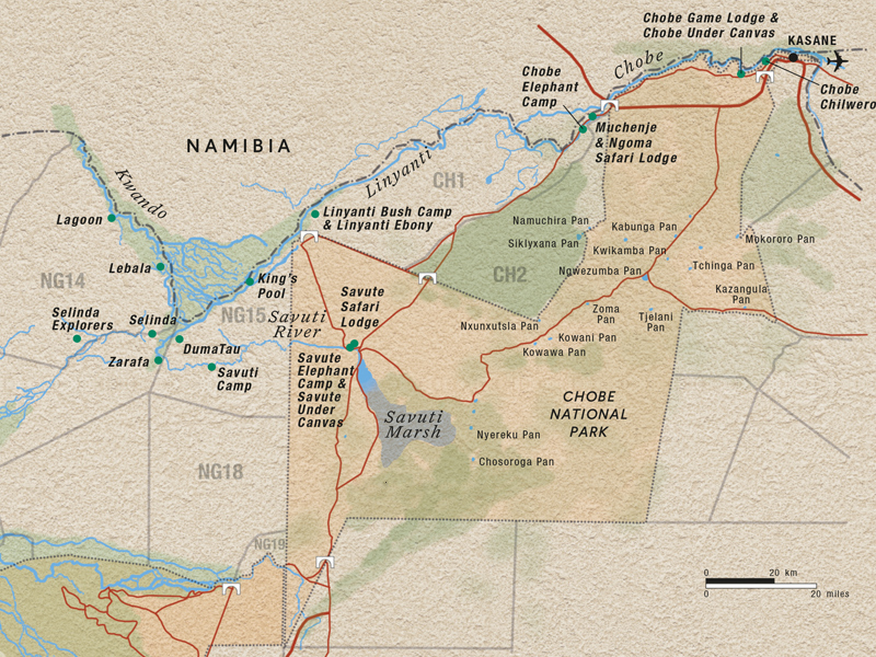 Chobe National Park Map